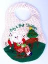 Kubla Crafts Soft Sculpture 8860 Baby's 1st Christmas Bib