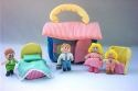 Kubla Crafts Soft Sculpture 8983 Family House Bag Pastel