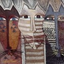 Laurel Burch 26005 Native Cats Canvas Wall Art 15X15