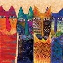 Laurel Burch 26006 Long Neck Felines Canvas Wall Art 15X15