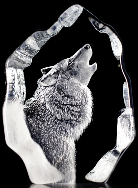 Mats Jonasson Crystal 33846 Wolf Howling