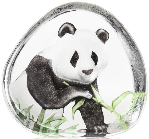 Mats Jonasson Crystal 33937 Panda Eating Painted