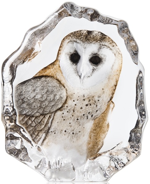 Mats Jonasson Crystal 34200 Barn Owl Painted - NoFreeShip