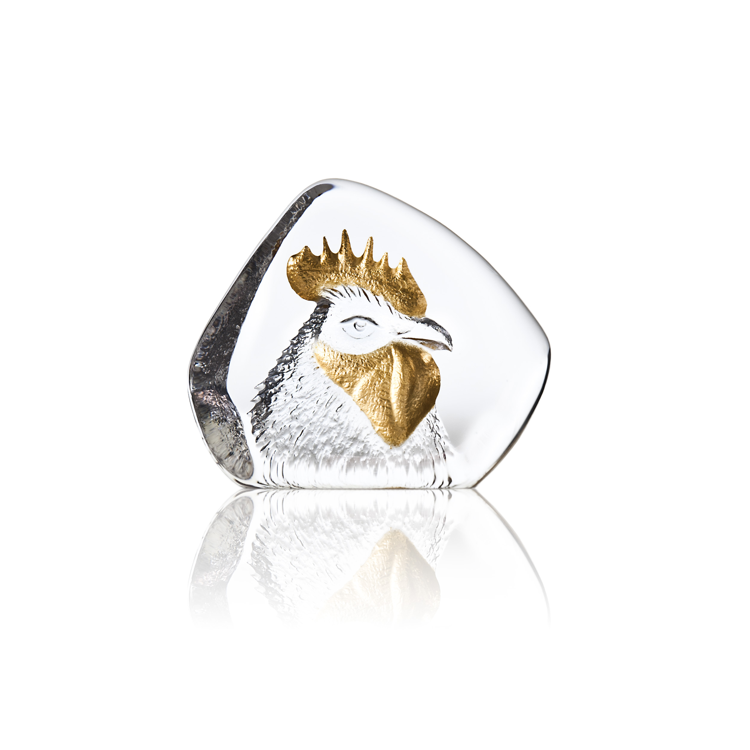 Mats Jonasson Crystal 34238 Rooster Head Gold