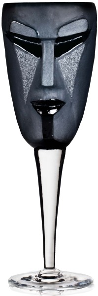 Mats Jonasson Crystal 42018 Kubik Wine Glass Black