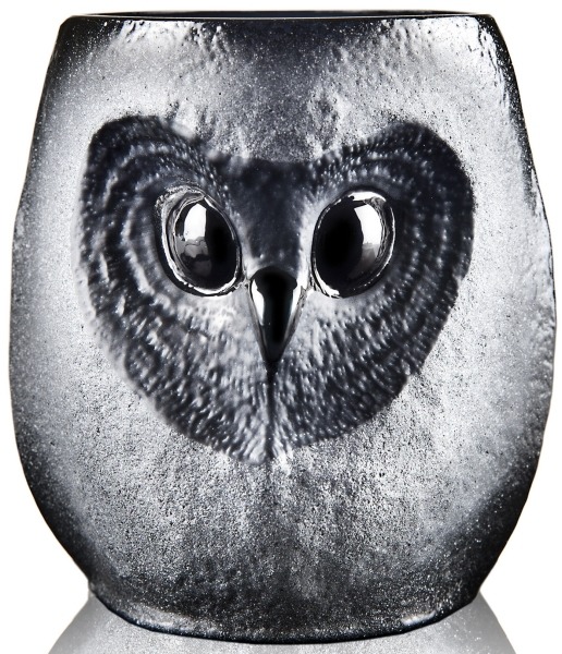 Mats Jonasson Crystal 42040 Owl Tumbler Large Black