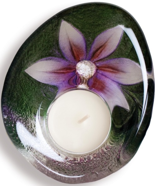Mats Jonasson Crystal 69012 DeLight Flower Votive Purple