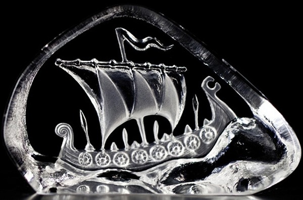 Mats Jonasson Crystal 88178 Miniature Viking Ship Clear