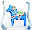 Robert Ljubez Crystal 26127 Dalecarlia Horse Blue Traditional