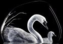 Maleras Crystal 33314 Swan and Cygnet - NoFreeShip