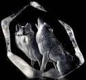 Mats Jonasson Crystal 33723 Pair of Wolves
