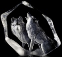 Mats Jonasson Crystal 33723 Pair of Wolves - NoFreeShip