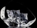 Mats Jonasson Crystal 33730 Curious Cats - NoFreeShip