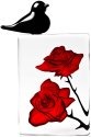Mats Jonasson Crystal 34079 Red Roses with Black bird