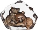 Mats Jonasson Crystal 34176 Bear Cubs Painted - NoFreeShip