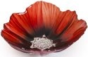 Mats Jonasson Crystal 56099 Poppy Bowl Medium Red Black