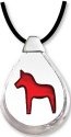 Mats Jonasson Crystal 84171 Necklace Dalecarlia Horse Red