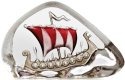 Mats Jonasson Crystal 88179 Miniature Viking Ship Red - NoFreeShip