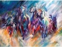 Marcia Baldwin 23514 Blue Thunder Run Canvas Wall Art 12X16