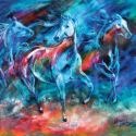 Marcia Baldwin 23580 Equus Moonlight Run Canvas Wall Art15X15