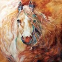 Marcia Baldwin 23597 Blazing Mane Palomino Cnvs Wall Art