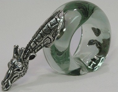 Makoulpa SERV0003 Giraffe Glass Napkin Ring