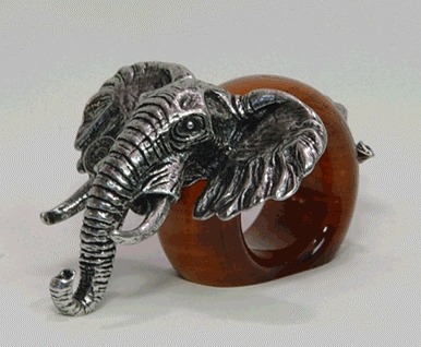 Makoulpa SERW0017 Elephant Wooden Napkin Ring
