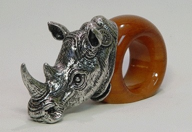 Makoulpa SERW0020 Rhino Wooden Napkin Ring