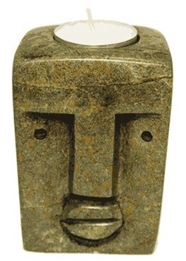 Shona Stone Sculptures SF-CHS1 Face Candleholder