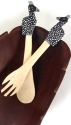 Jacaranda JPSSBGUI Guinea Fowl Monochromatic Salad Servers