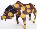 African Tin Animals PTAB Buffalo Painted Tin Statue