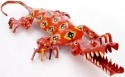 African Tin Animals PTASCROC Crocodile Painted Tin Statue