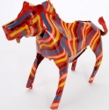 African Tin Animals PTASZ Zebra Painted Tin Statue