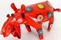 African Tin Animals PTASH Hippo Painted Tin Statue