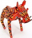 African Tin Animals PTASW Warthog Painted Tin Statue