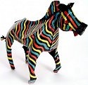 African Tin Animals PTAZ Zebra Painted Tin Statue