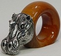 Makoulpa SERW0022 Hippo Wooden Napkin Ring