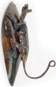 African Tin Animals THLIZ Lizard Coat Hook Unpainted Tin