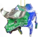 African Tin Animals TOB Buffalo Unpainted Tin Ornament