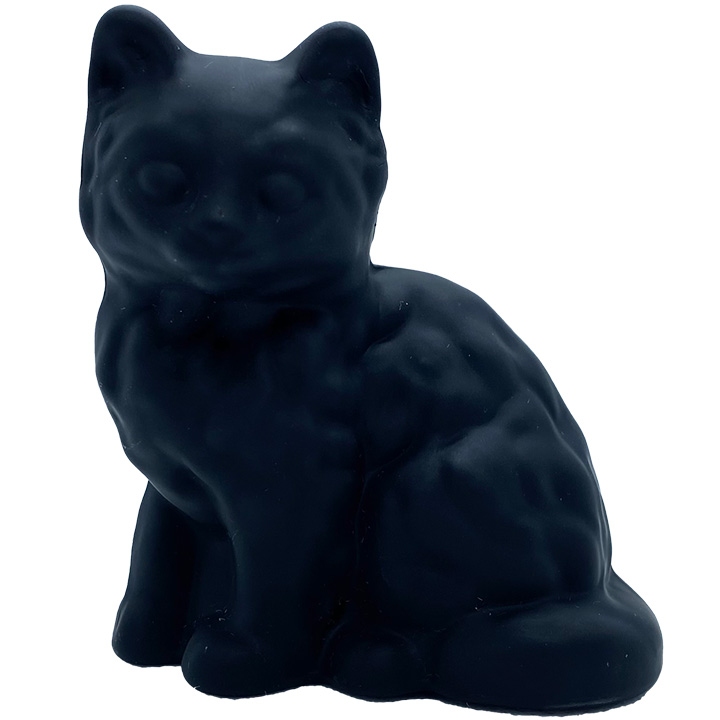 Mosser Glass 123BlackStn Cat Kitten 123 Black Satin