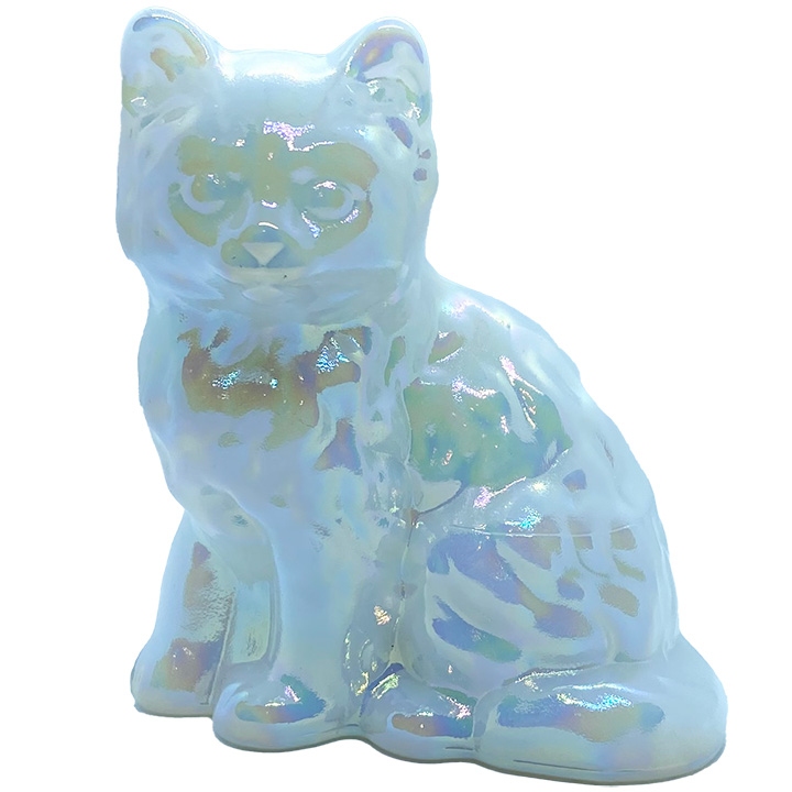 Mosser Crystal Carnival Glass Cat 