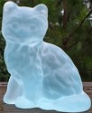 Mosser Glass 123AquaOpalStn Cat Kitten 123 Aqua Opal Satin