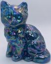 Mosser Glass 123GeorgiaBlueCarn Cat Kitten 123 Georgia Blue Carnival