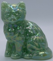 Mosser Glass 123JadeiteCarn Cat Kitten 123 Jadeite Carnival