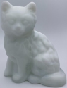 Mosser Glass 123MilkOpalStn Cat Kitten 123 Milk Opal Satin