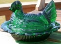 Mosser Glass 128HunterGreen Hen on Nest 5.5 Inch 128 Hunter Green