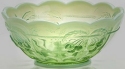 Mosser Glass 141FBGreenOpal Cherry Thumbprint Set 141 Fruit Bowl Green Opal