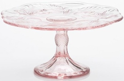 Mosser Glass 17911CPRose Inverted Thistle Set 179 Cake Plate Small Cake Stand Rose