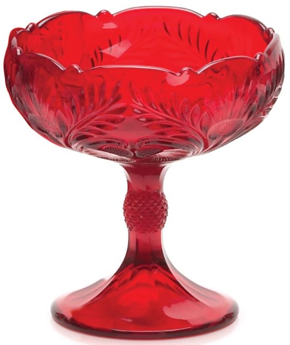 Mosser Glass 179COMRed Inverted Thistle Set 179 Compote Large Red