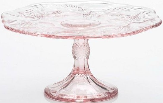 Mosser Glass 179CPRose Inverted Thistle Set 179 Cake Plate Large Cake Stand Rose
